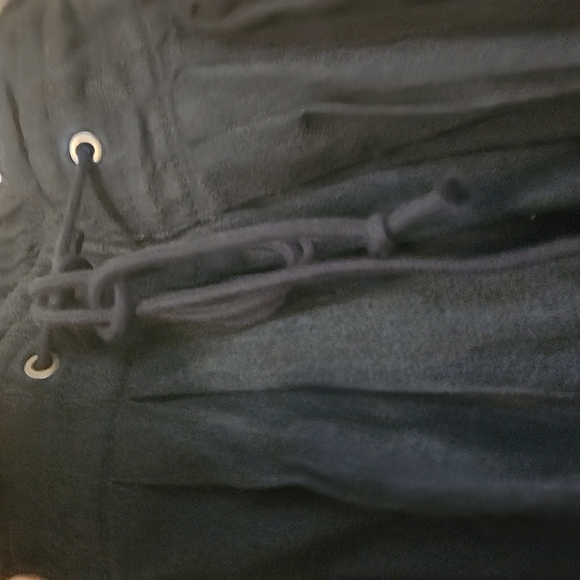 Dark Denim skirt with pockets and drawstring waistline. - Picture 2 of 4